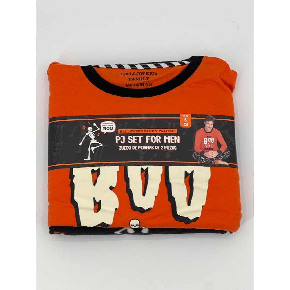Halloween Family Pajamas Mens S 2pc Set Skeleton Glow in the Dark NWT